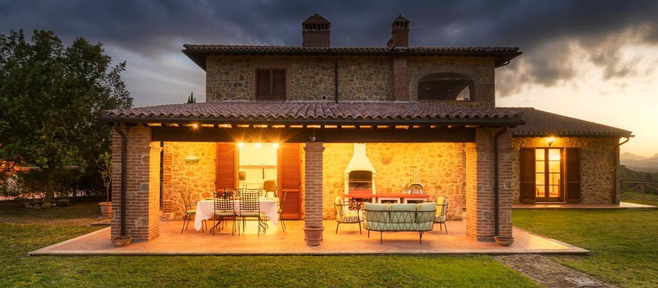 Casa Ora D'Oro - Panoramic Views / Pool / Private Garden Villa Trequanda Exteriör bild